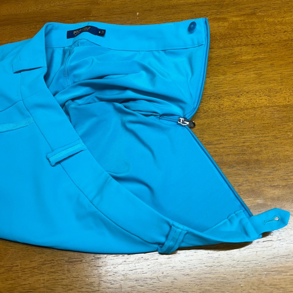 Polo Golf‎ Ralph Lauren Womens Turquoise Blue Performance Skort Size 6 Side Zip - Picture 9 of 14